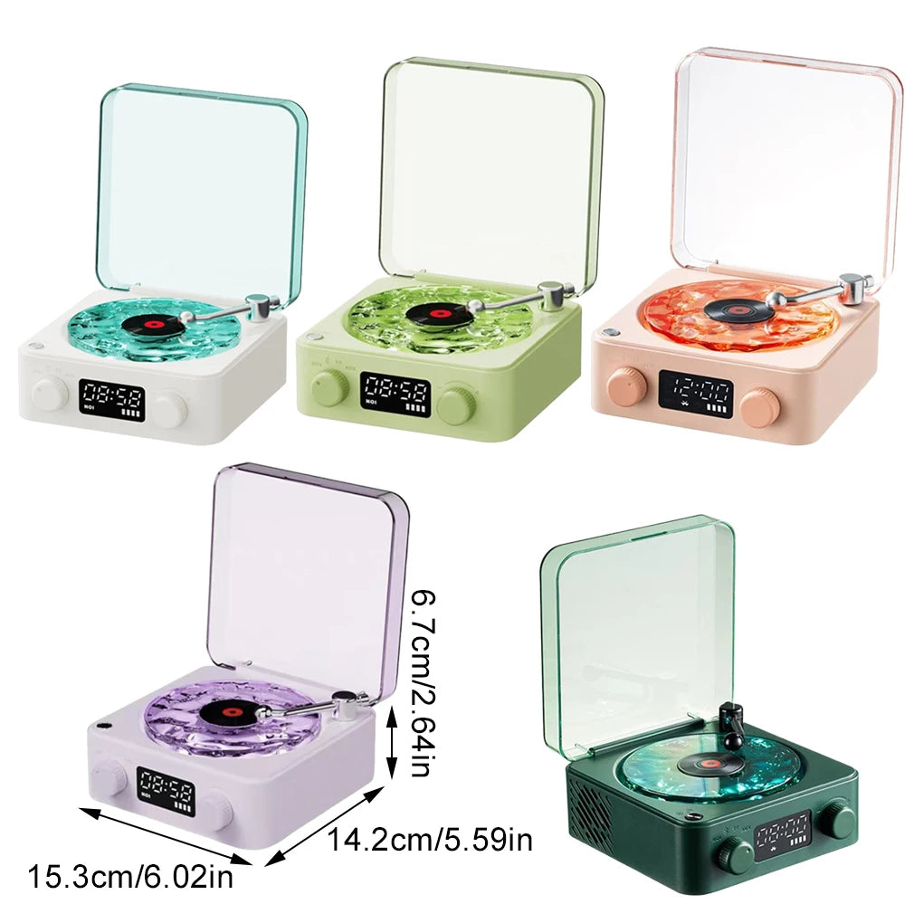 Mini Retro Bluetooth Speaker Portable Sleep Aid Bluetooth Speaker with RGB Lights Supporting TF Card Subwoofer Gift