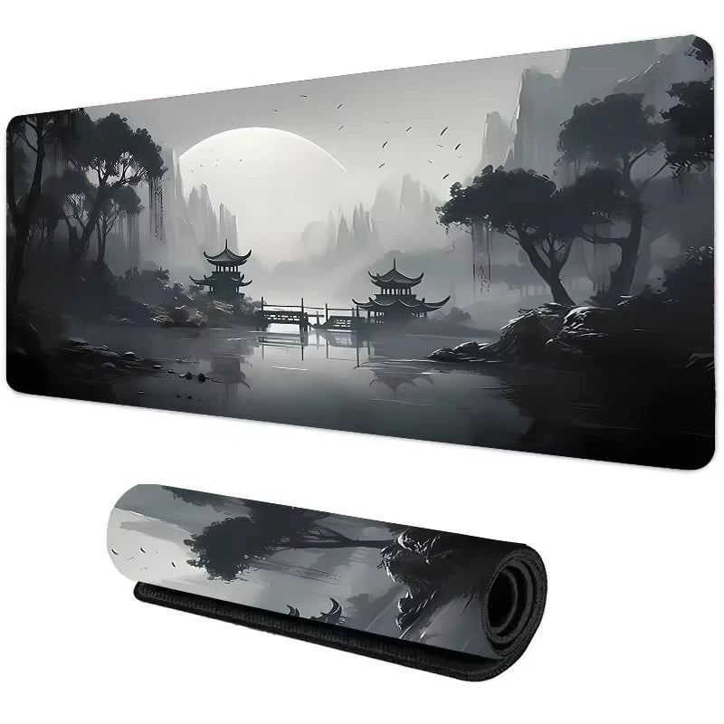 Sunset Mountain View Silicone Gaming Mouse Pad Large Keyboard Pad Topographic Mouse Pad for Keyboard with Anti-Slip Table Mat