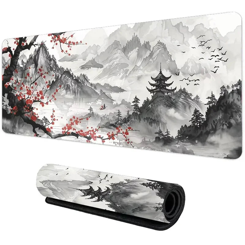 Sunset Mountain View Silicone Gaming Mouse Pad Large Keyboard Pad Topographic Mouse Pad for Keyboard with Anti-Slip Table Mat