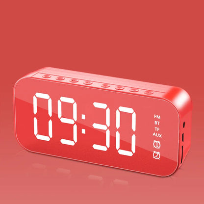 Wireless Retro Bluetooth Alarm Clock Loudspeaker Box Mini Home Mirror Small Sound System Subwoofer Remote Control Intelligence