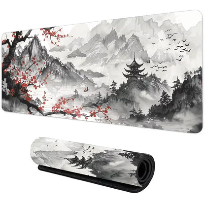 Sunset Mountain View Silicone Gaming Mouse Pad Large Keyboard Pad Topographic Mouse Pad for Keyboard with Anti-Slip Table Mat