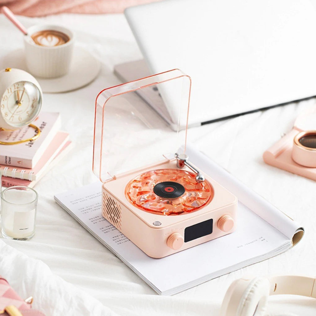 Mini Retro Bluetooth Speaker Portable Sleep Aid Bluetooth Speaker with RGB Lights Supporting TF Card Subwoofer Gift