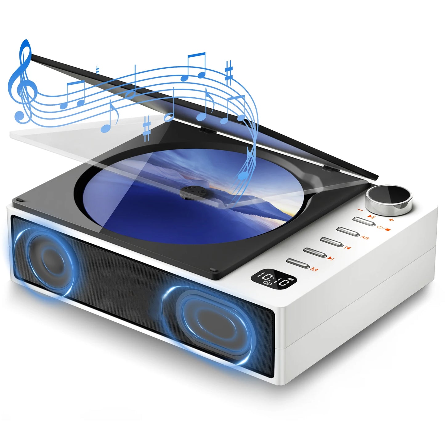 Portable CD Player with Speakers Bluetooth Rechargeable Small Compact Retro CD Players for Home Personal Desktop with USB