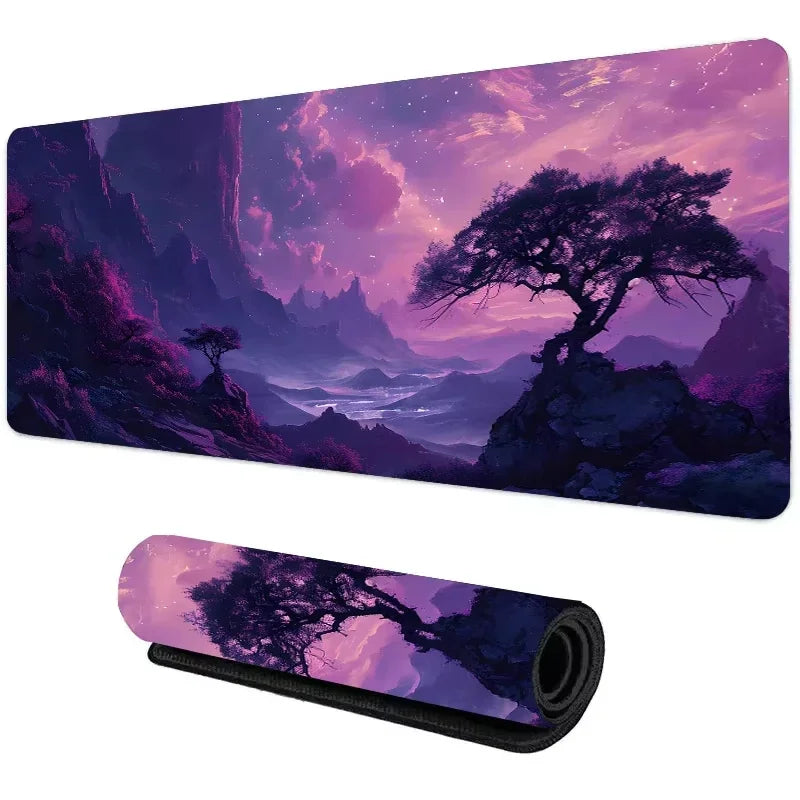 Sunset Mountain View Silicone Gaming Mouse Pad Large Keyboard Pad Topographic Mouse Pad for Keyboard with Anti-Slip Table Mat
